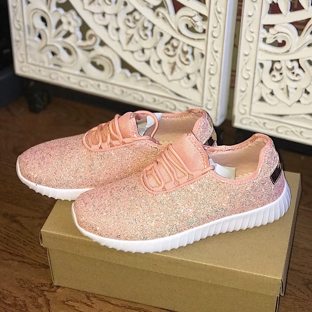 🆕🩷FOREVER: DUSTY ROSE Glitter Shoes SIZE 8
